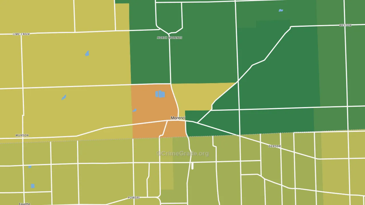 Morenci, MI Map of Assault Rates