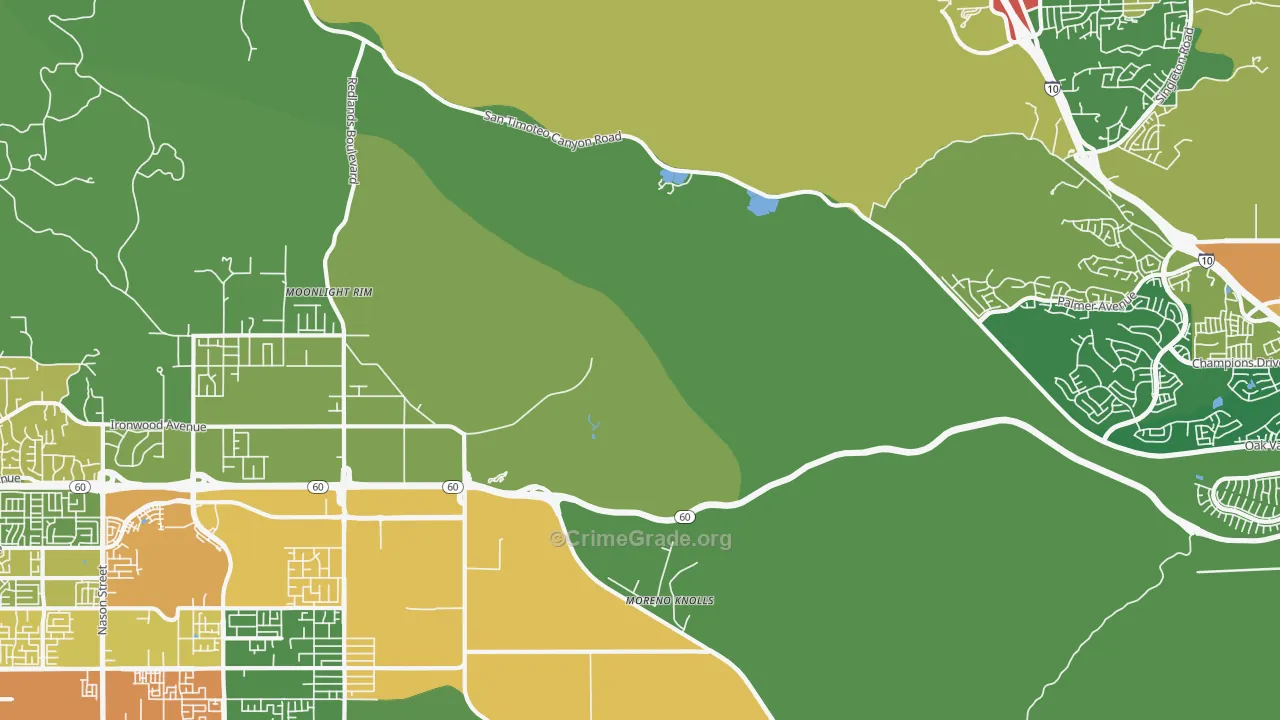 Moreno, CA Map of Assault Rates