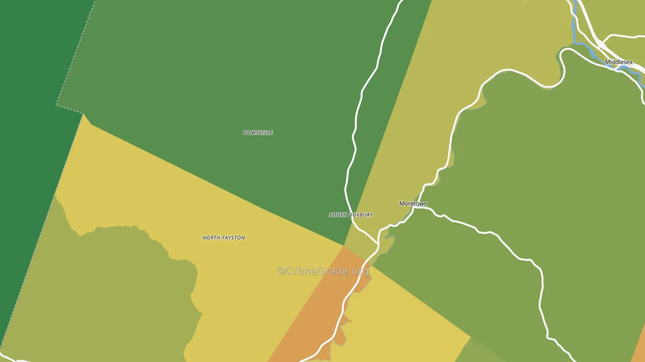 Moretown, VT Map of Assault Rates