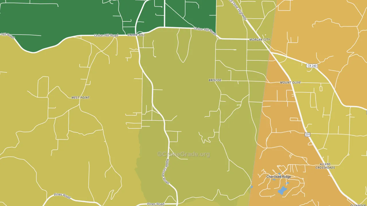 Morgan City, AL Map of Assault Rates