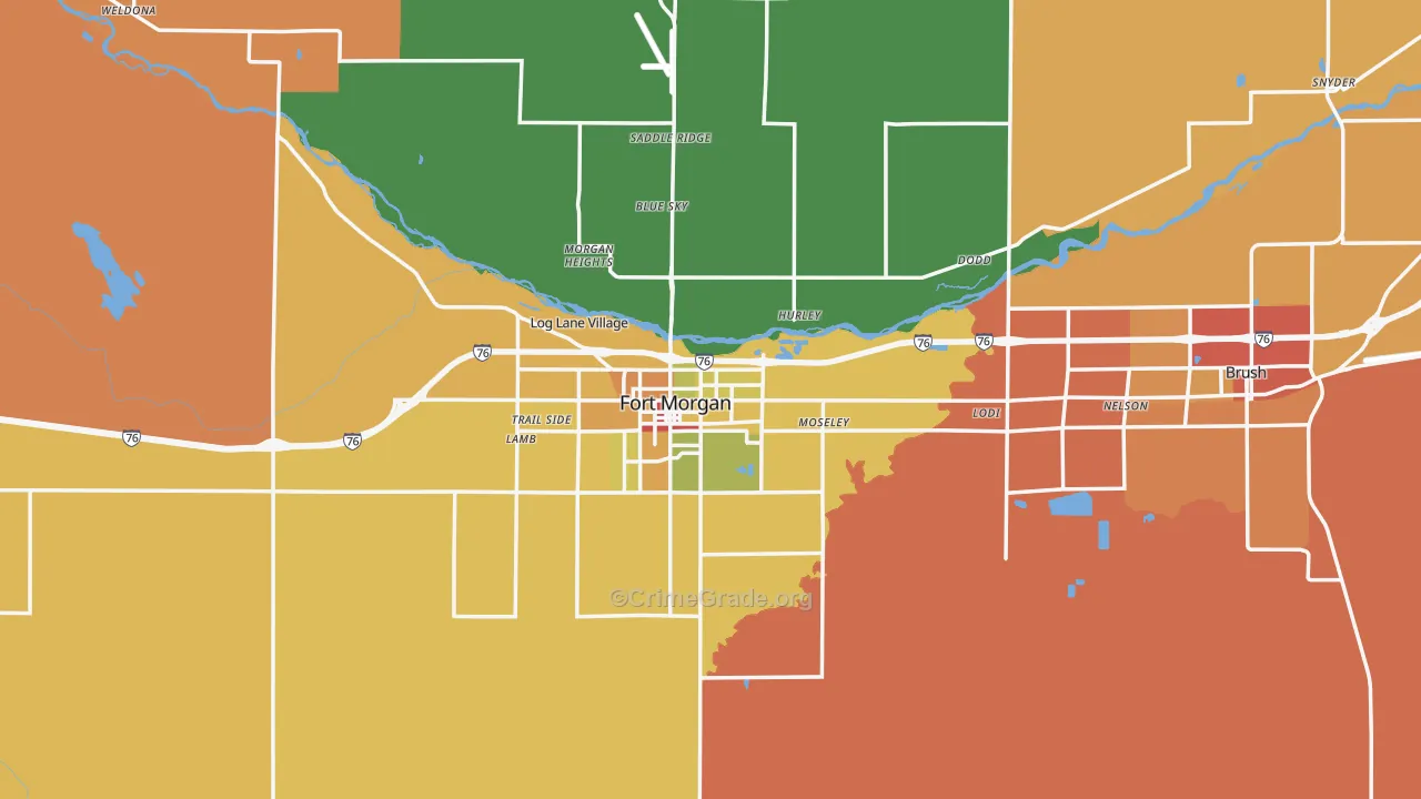 Morgan County, CO Map of Assault Rates