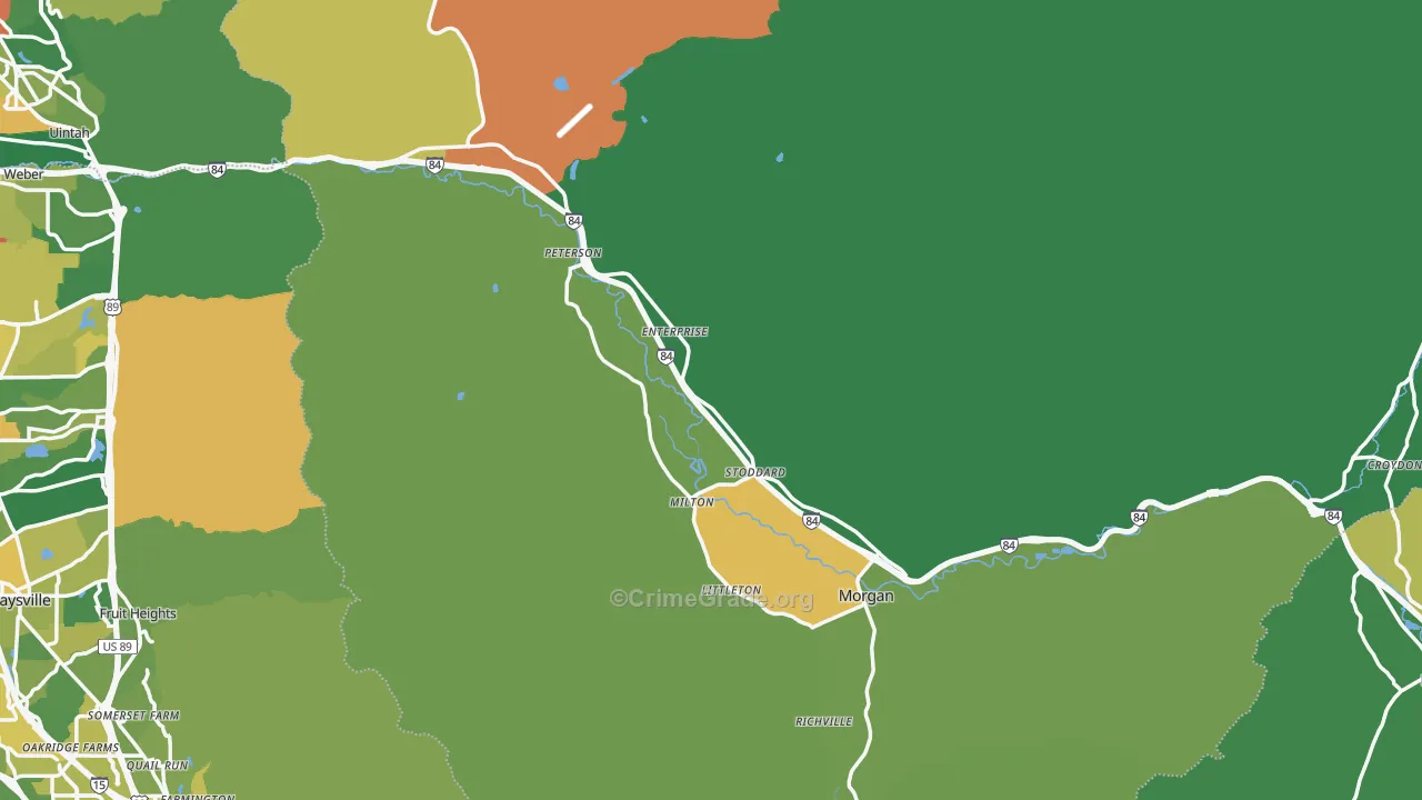 Morgan County, UT Map of Assault Rates
