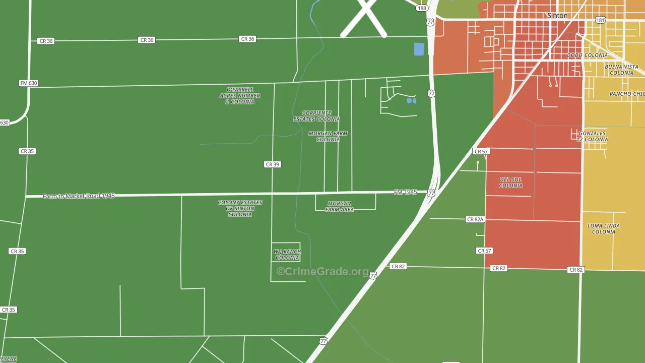 Morgan Farm, TX Map of Assault Rates
