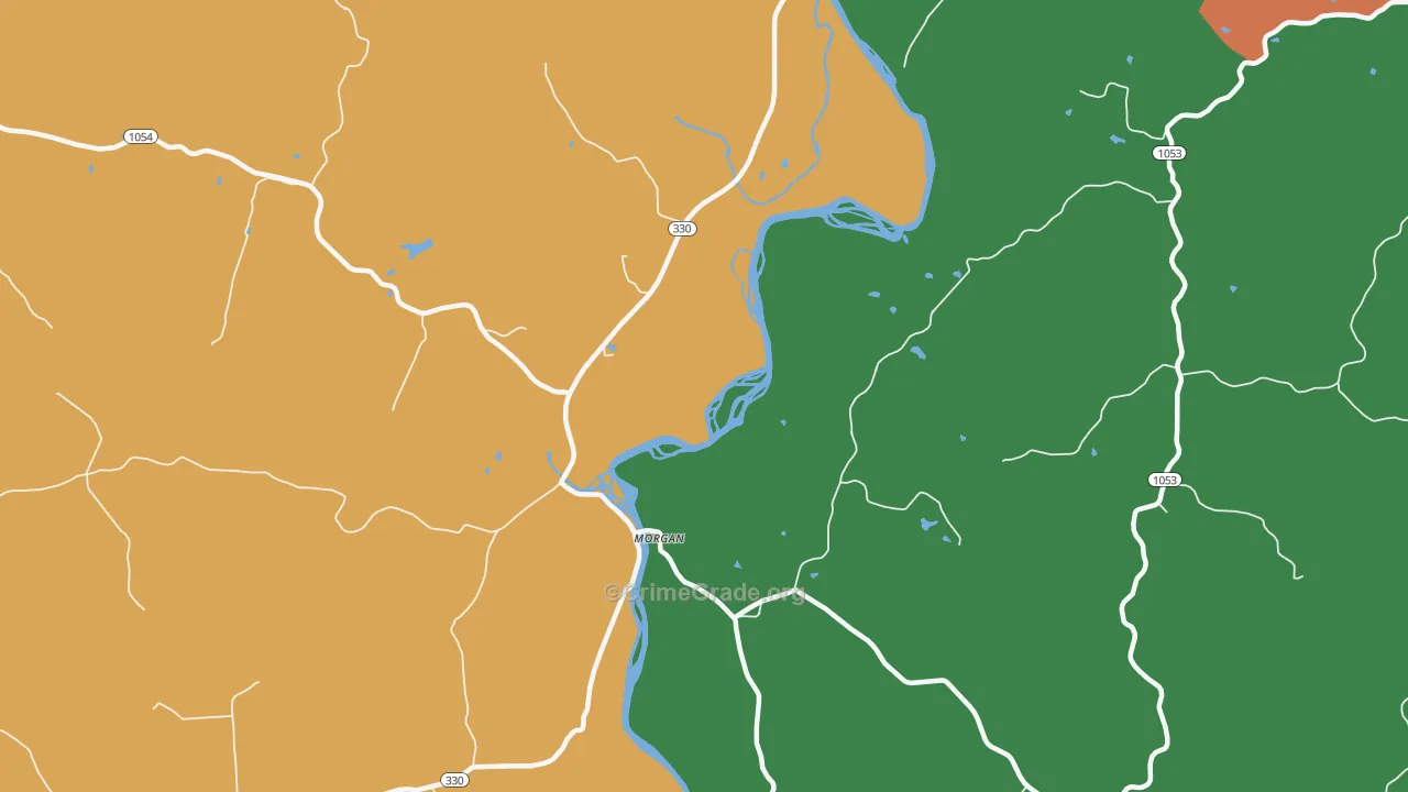 Morgan, KY Map of Assault Rates