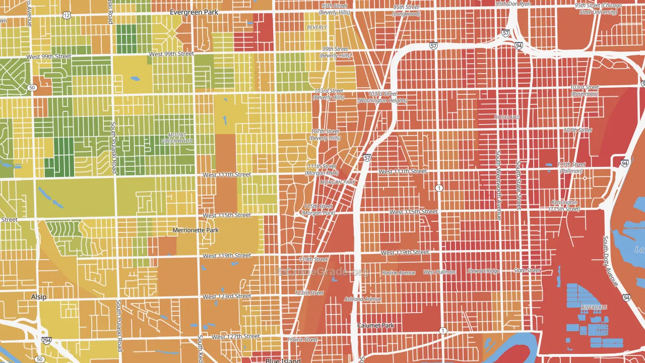 Morgan Park, Chicago, IL Map of Assault Rates