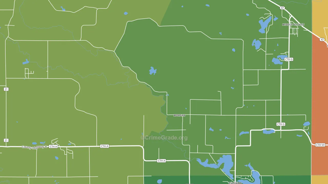 Morgan, WI Map of Assault Rates