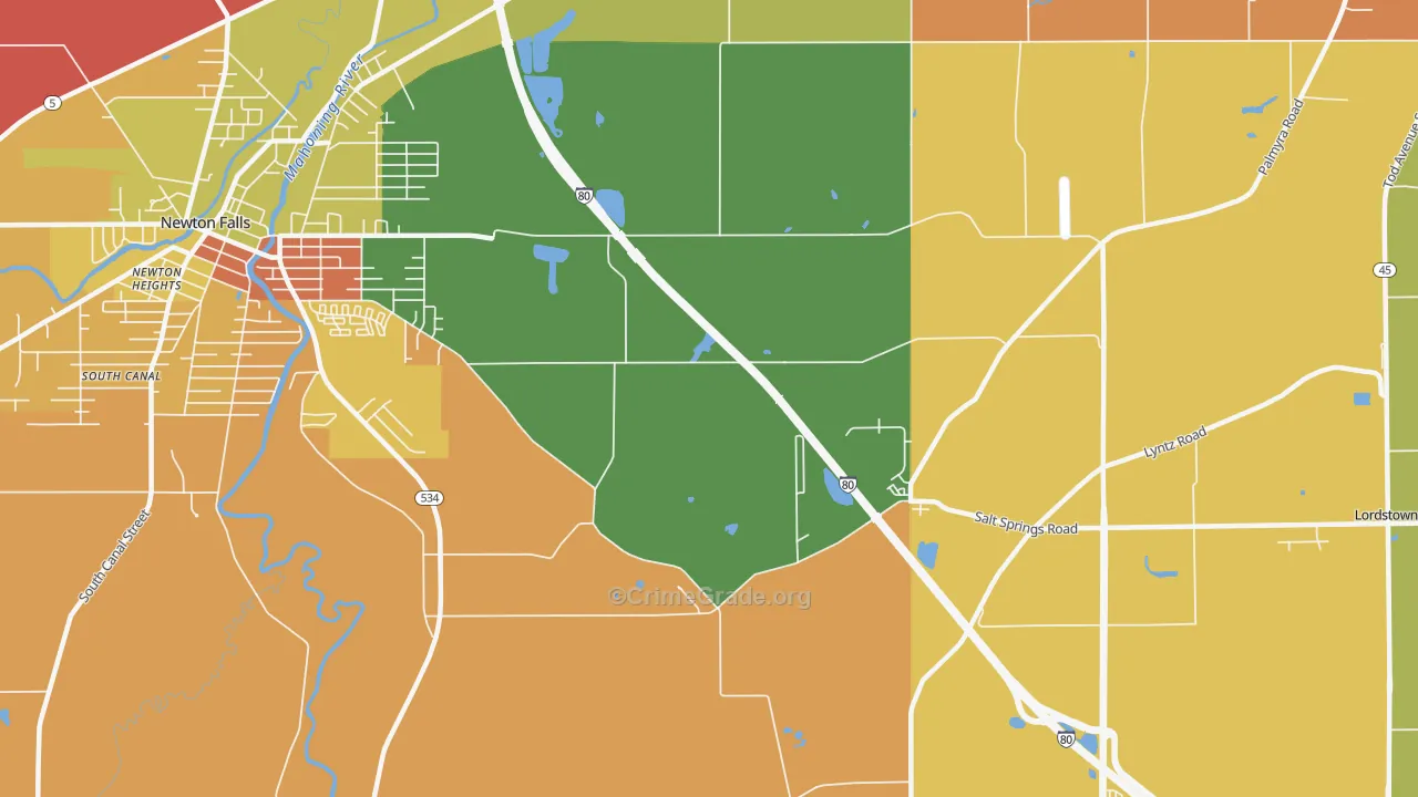 Morgandale, OH Map of Assault Rates