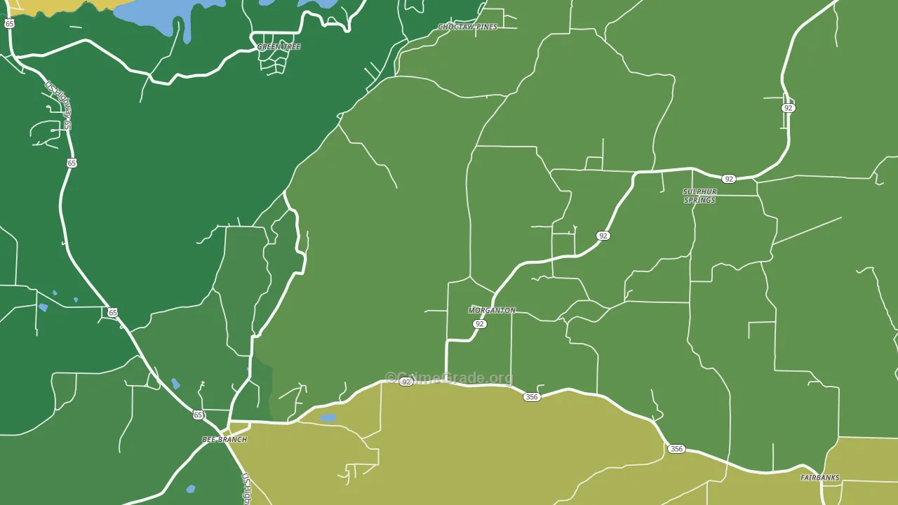 Morganton, AR Map of Assault Rates