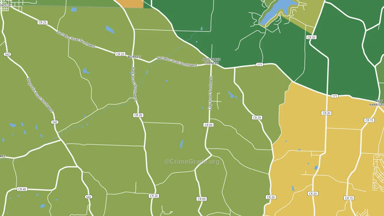 Morges, OH Map of Assault Rates