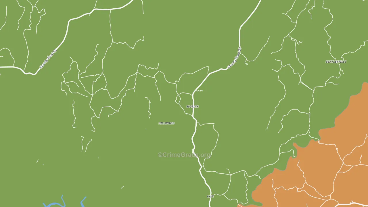 Moriah, AL Map of Assault Rates