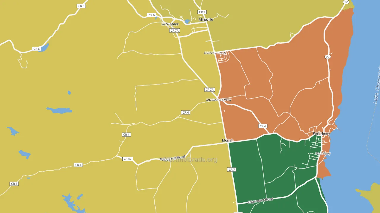 Moriah Center, NY Map of Assault Rates