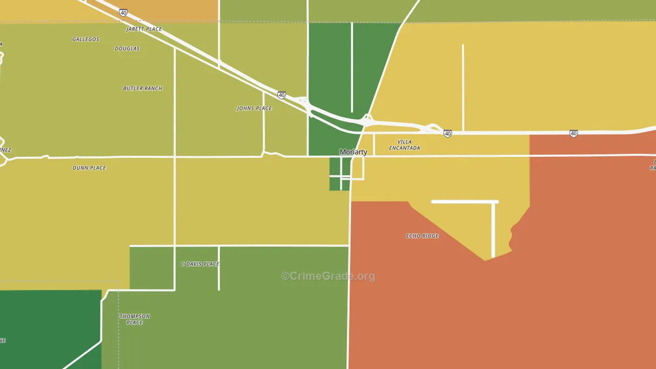 Moriarty, NM Map of Assault Rates