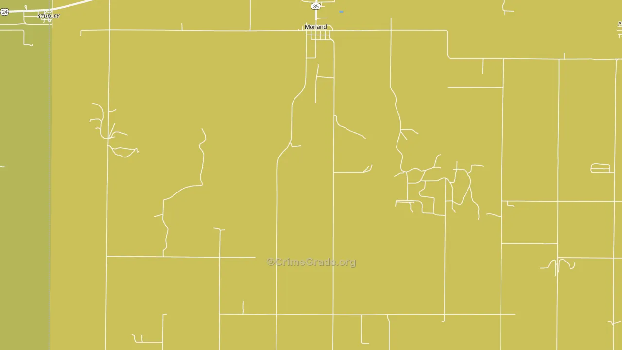 Morland, KS Map of Assault Rates