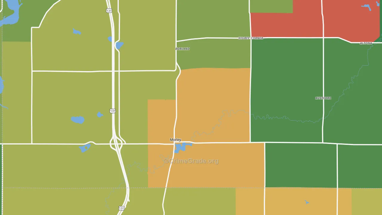 Morley, MI Map of Assault Rates