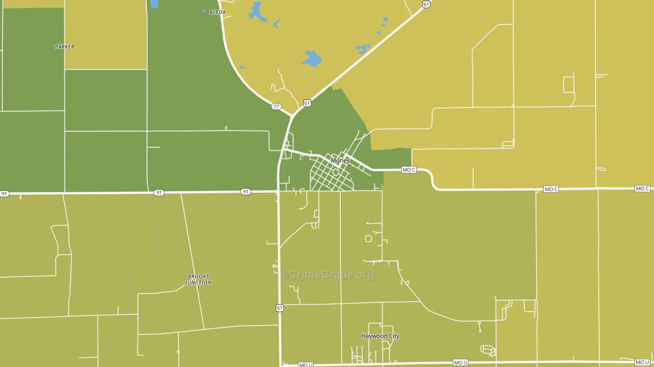Morley, MO Map of Assault Rates