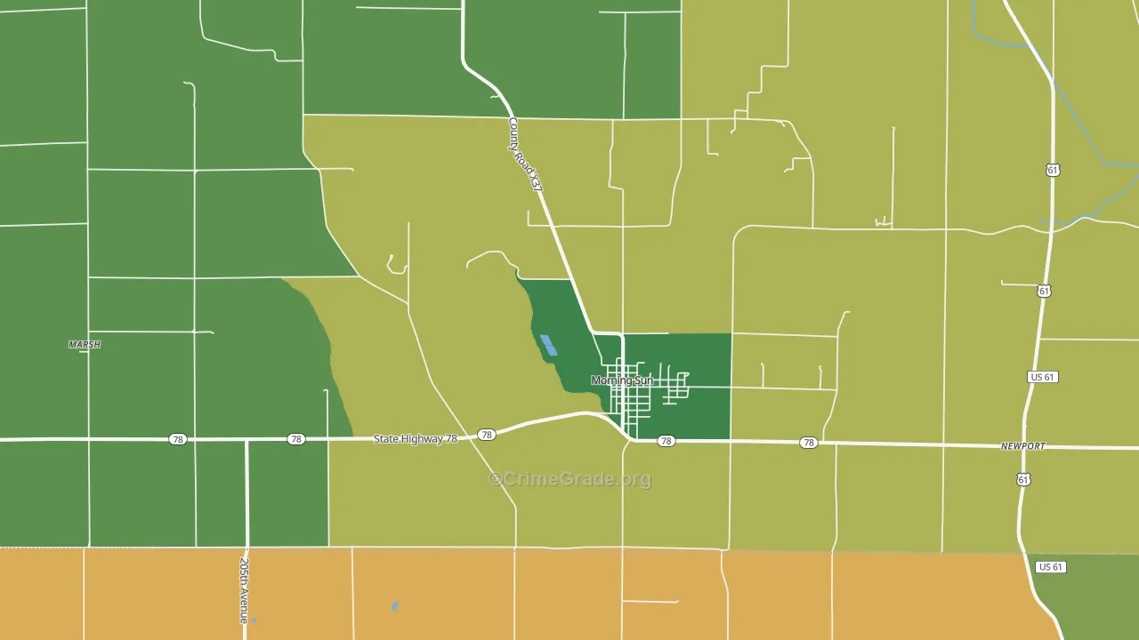 Morning Sun, IA Map of Assault Rates