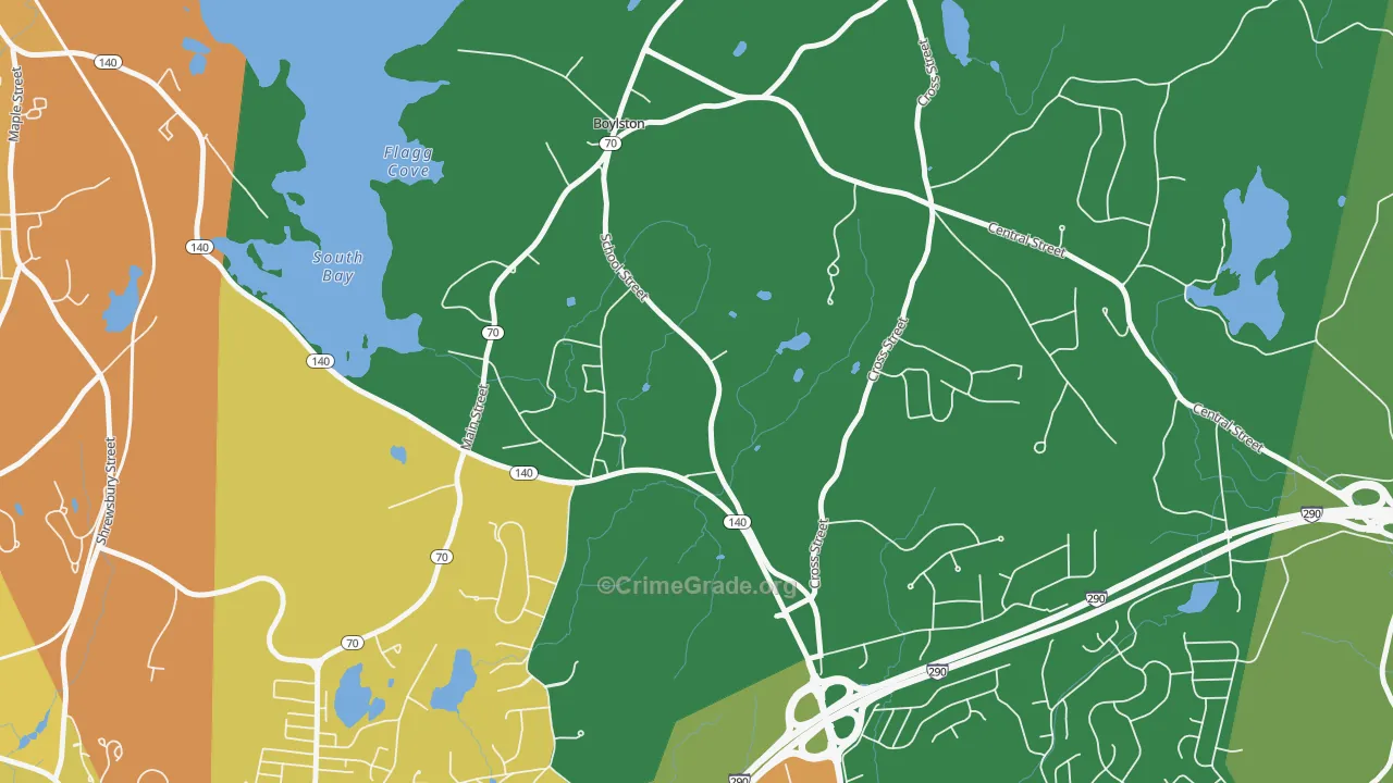 Morningdale, MA Map of Assault Rates