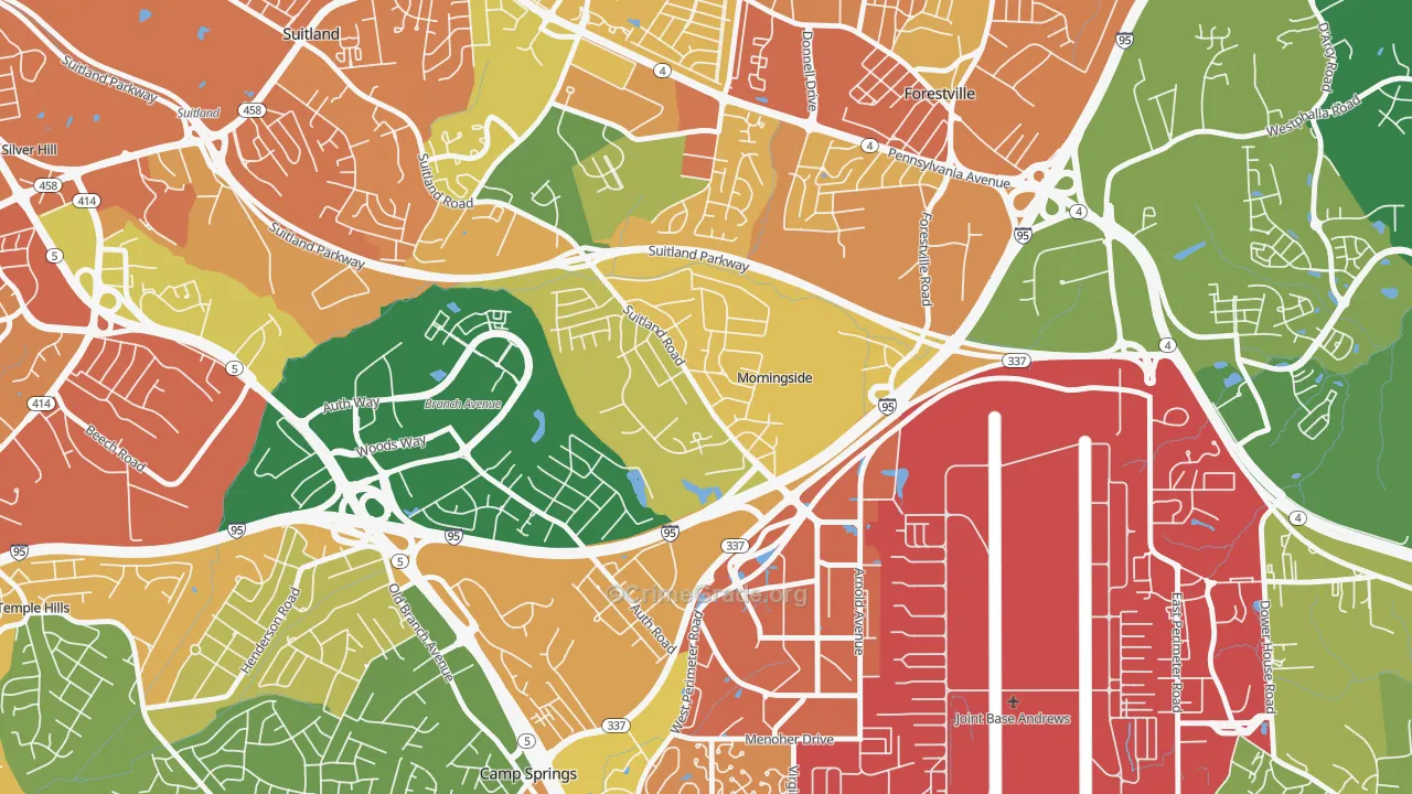 Morningside, MD Map of Assault Rates