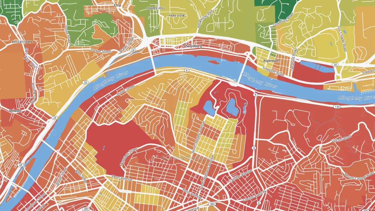 Morningside, Pittsburgh, PA Map of Assault Rates