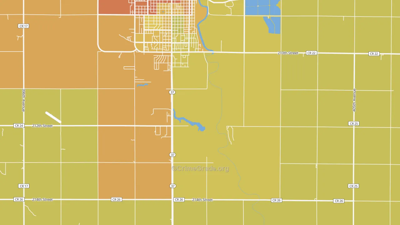 Morningside, SD Map of Assault Rates