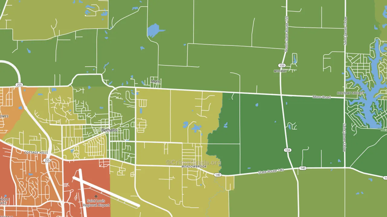 Moro, IL Map of Assault Rates