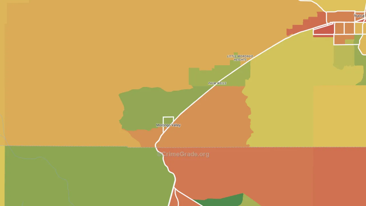 Morongo Valley, CA Map of Assault Rates