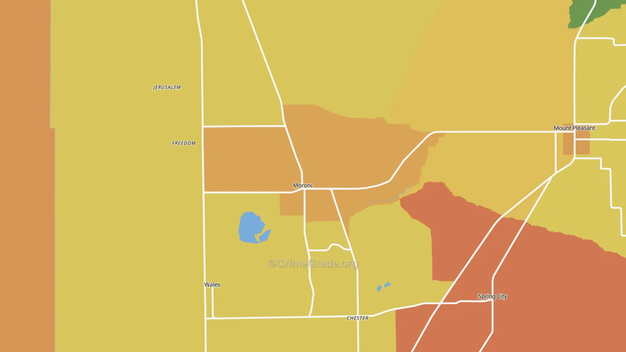 Moroni, UT Map of Assault Rates