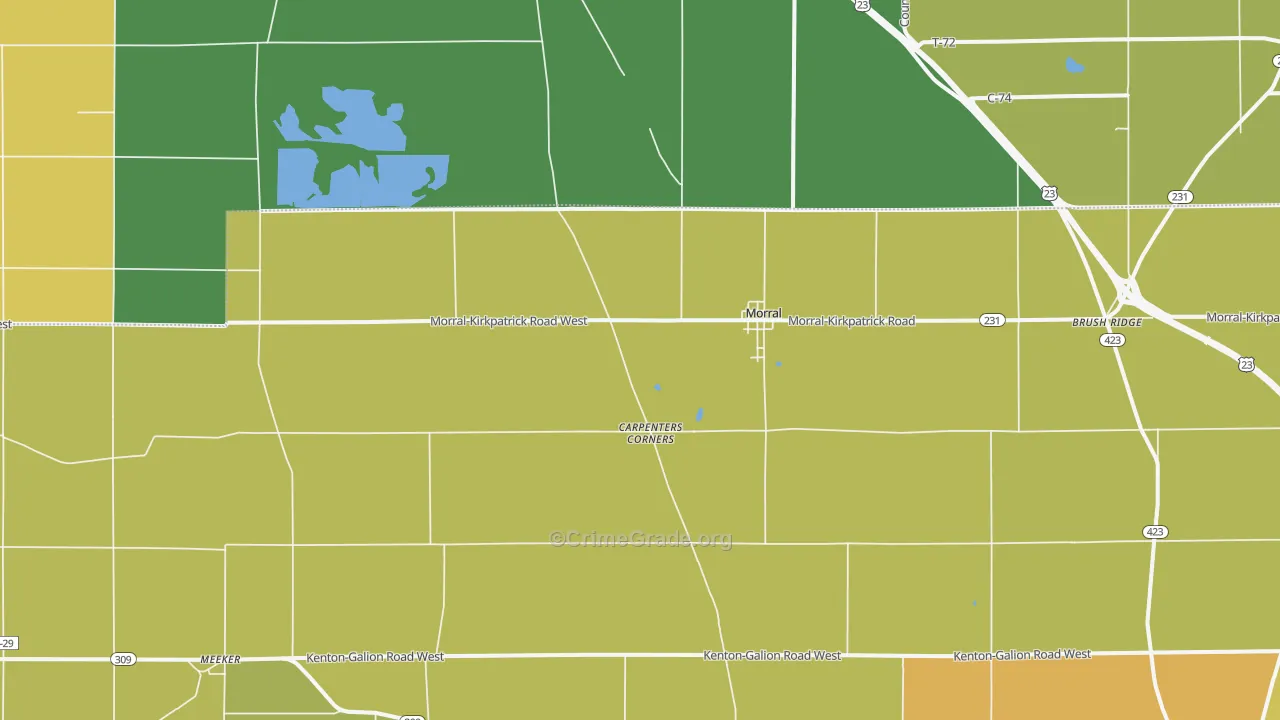 Morral, OH Map of Assault Rates