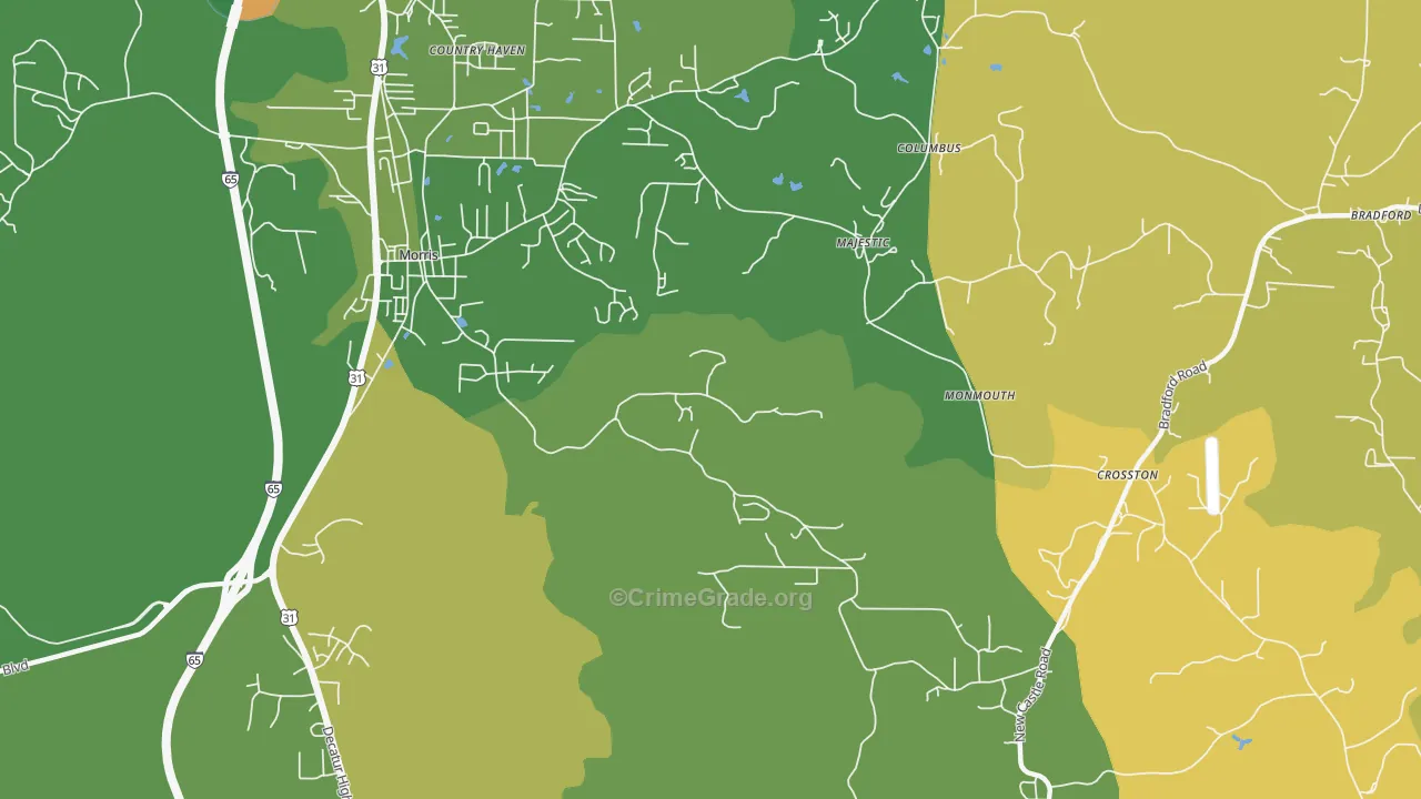 Morris, AL Map of Assault Rates