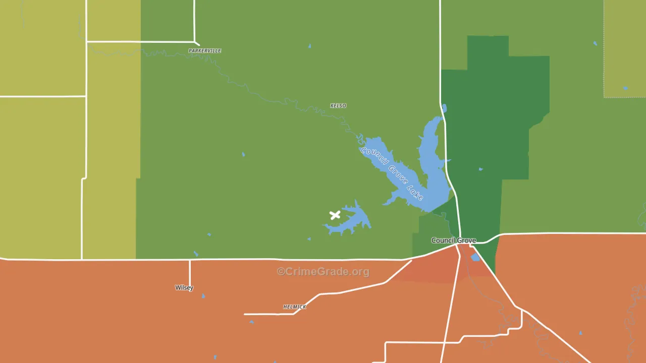 Morris County, KS Map of Assault Rates