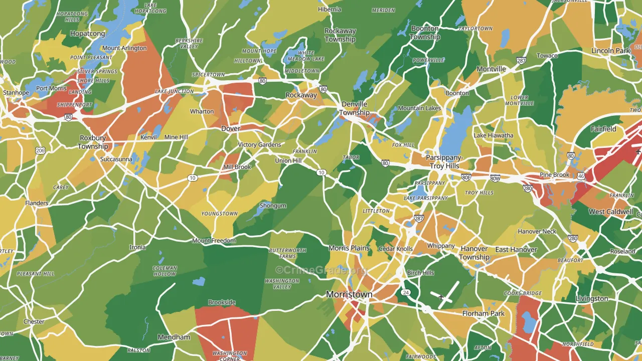 Morris County, NJ Map of Assault Rates