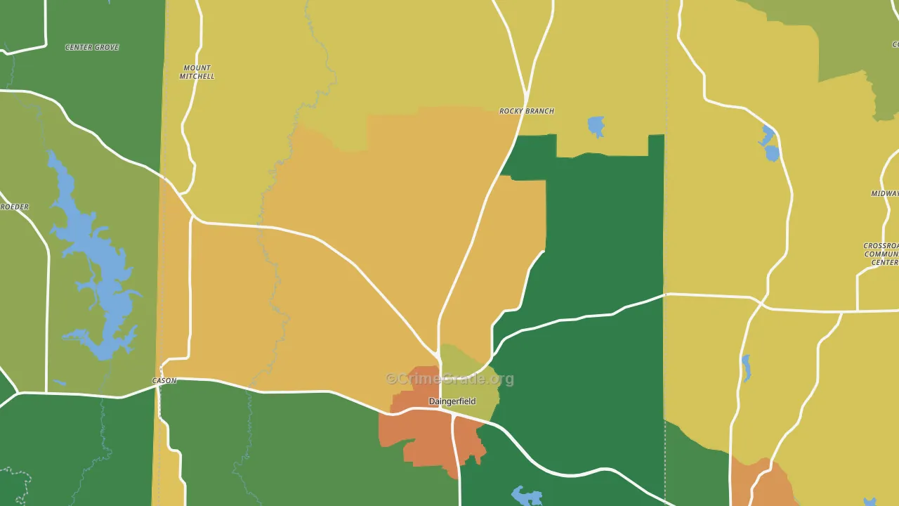 Morris County, TX Map of Assault Rates