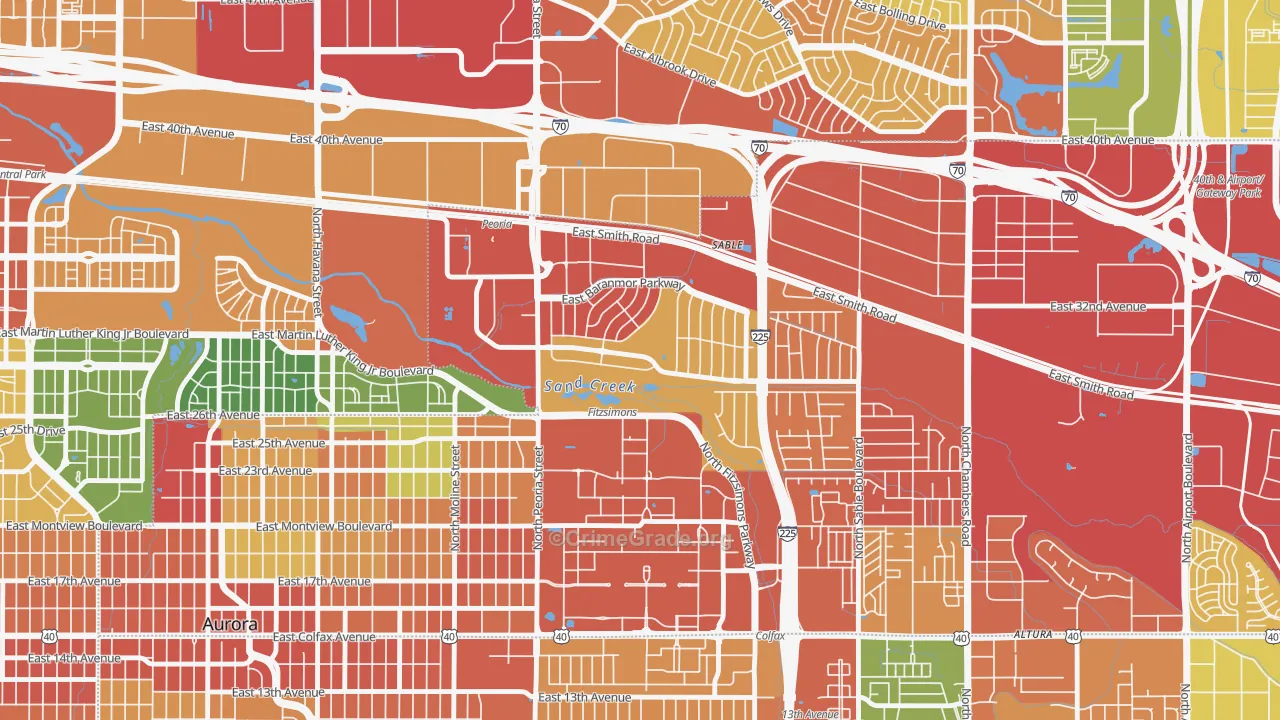 Morris Heights, Aurora, CO Map of Assault Rates