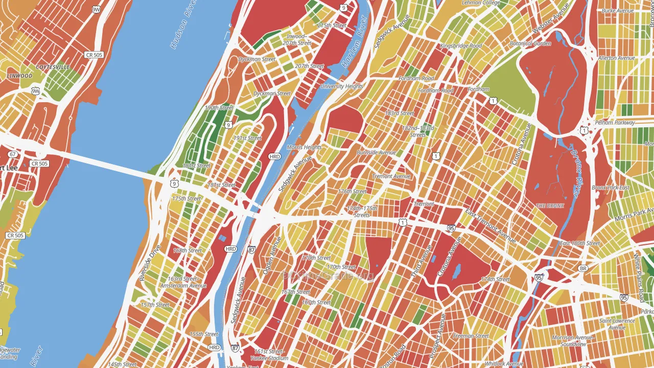 Morris Heights, Bronx, NY Map of Assault Rates