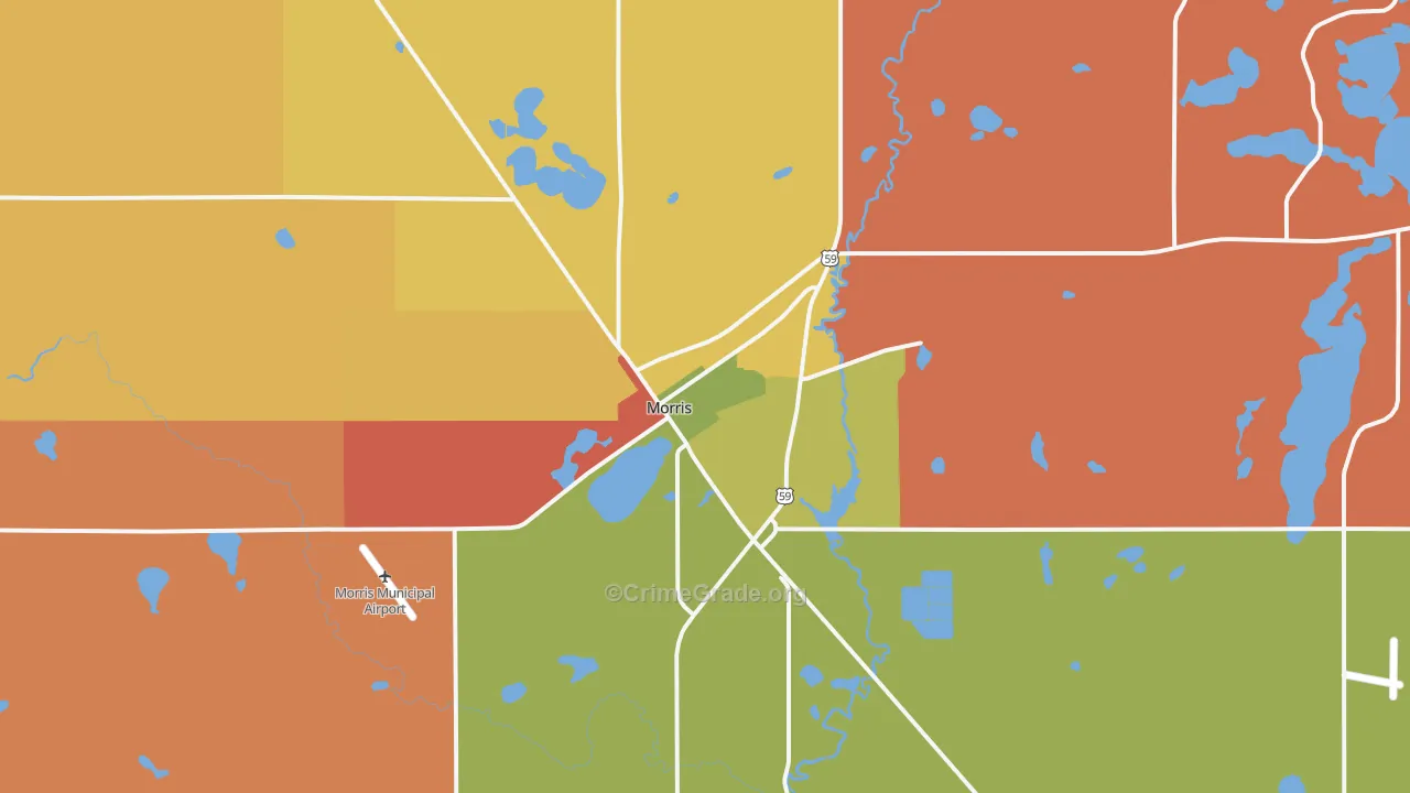 Morris, MN Map of Assault Rates