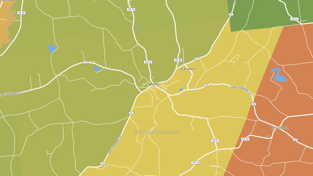 Morris, NY Map of Assault Rates