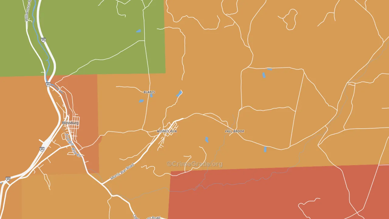 Morris Run, PA Map of Assault Rates