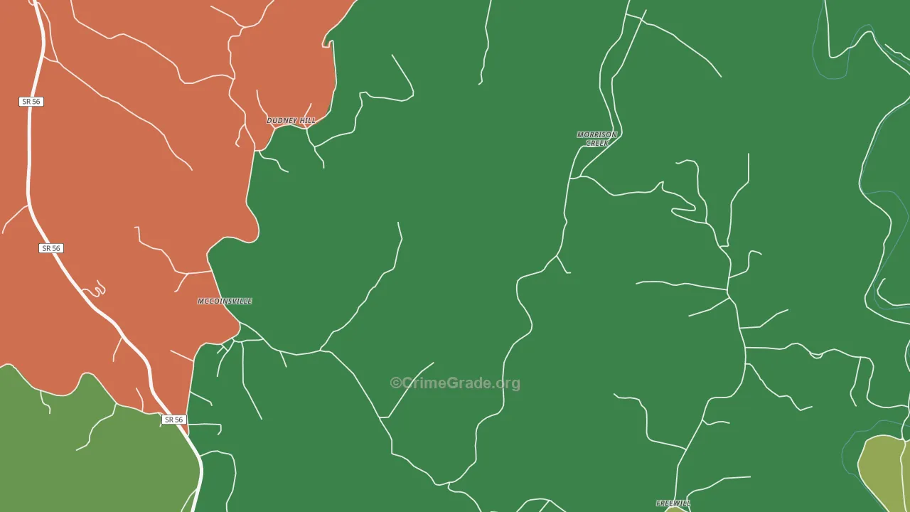 Morrison Creek, TN Map of Assault Rates