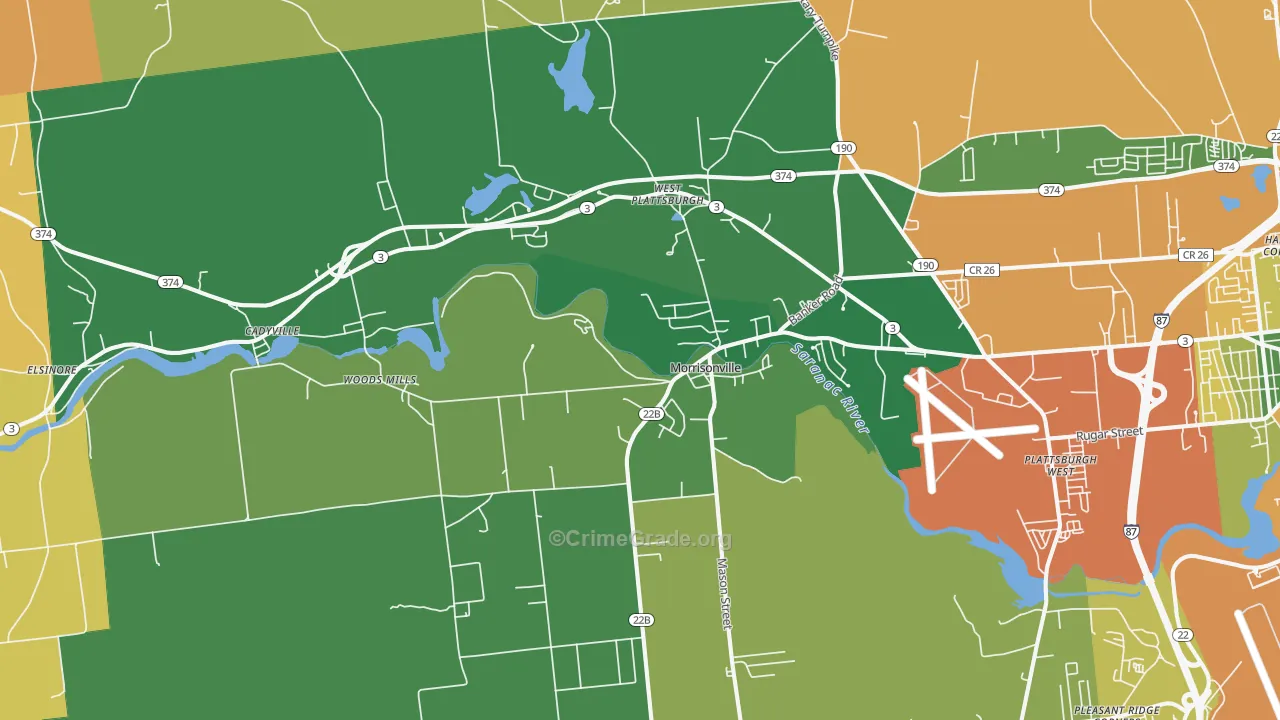 Morrisonville, NY Map of Assault Rates
