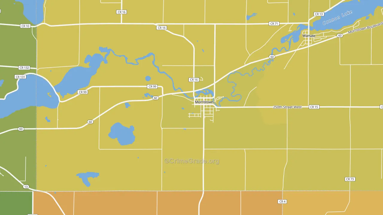 Morristown, MN Map of Assault Rates