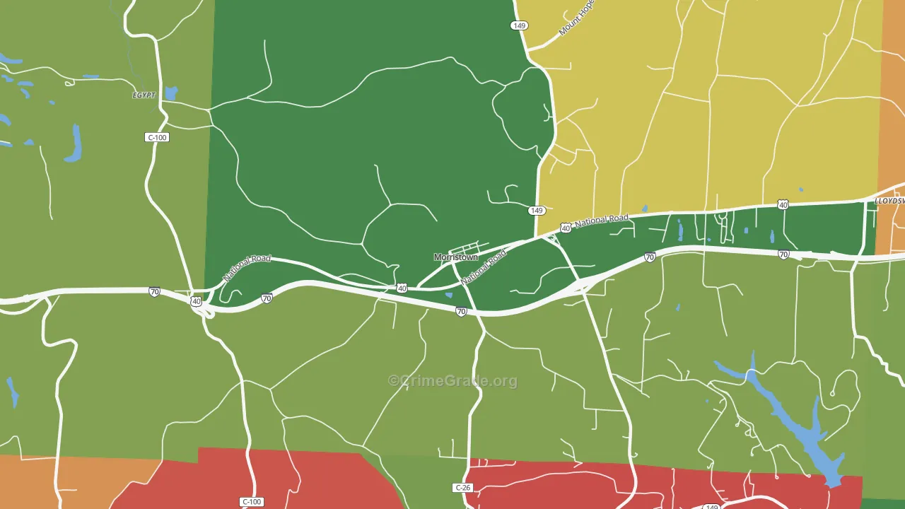 Morristown, OH Map of Assault Rates