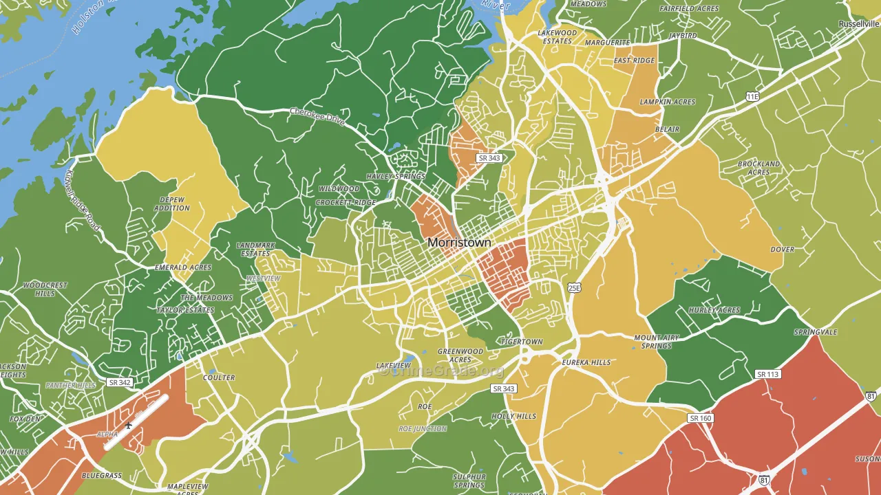 Morristown, TN Map of Assault Rates