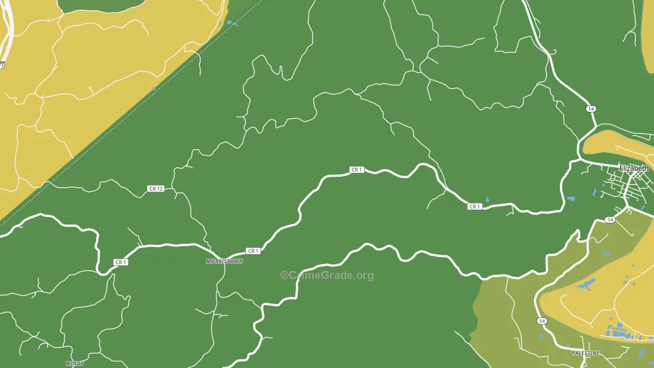 Morristown, WV Map of Assault Rates