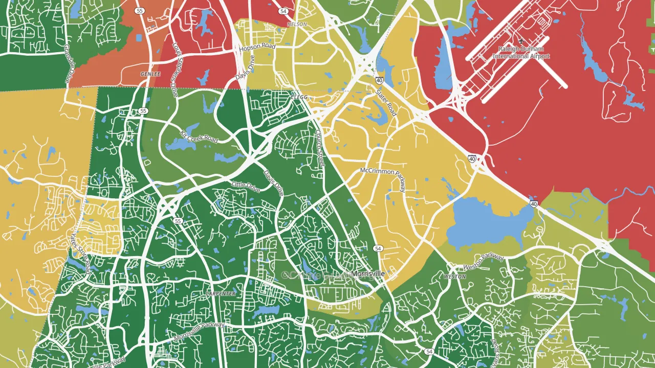 Morrisville, NC Map of Assault Rates