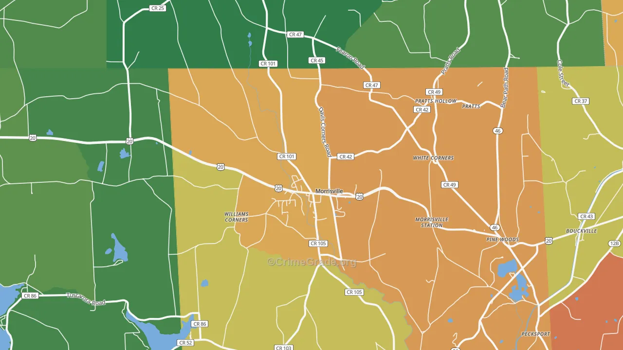 Morrisville, NY Map of Assault Rates