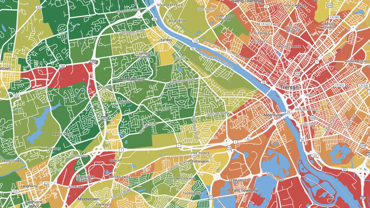 Morrisville, PA Map of Assault Rates