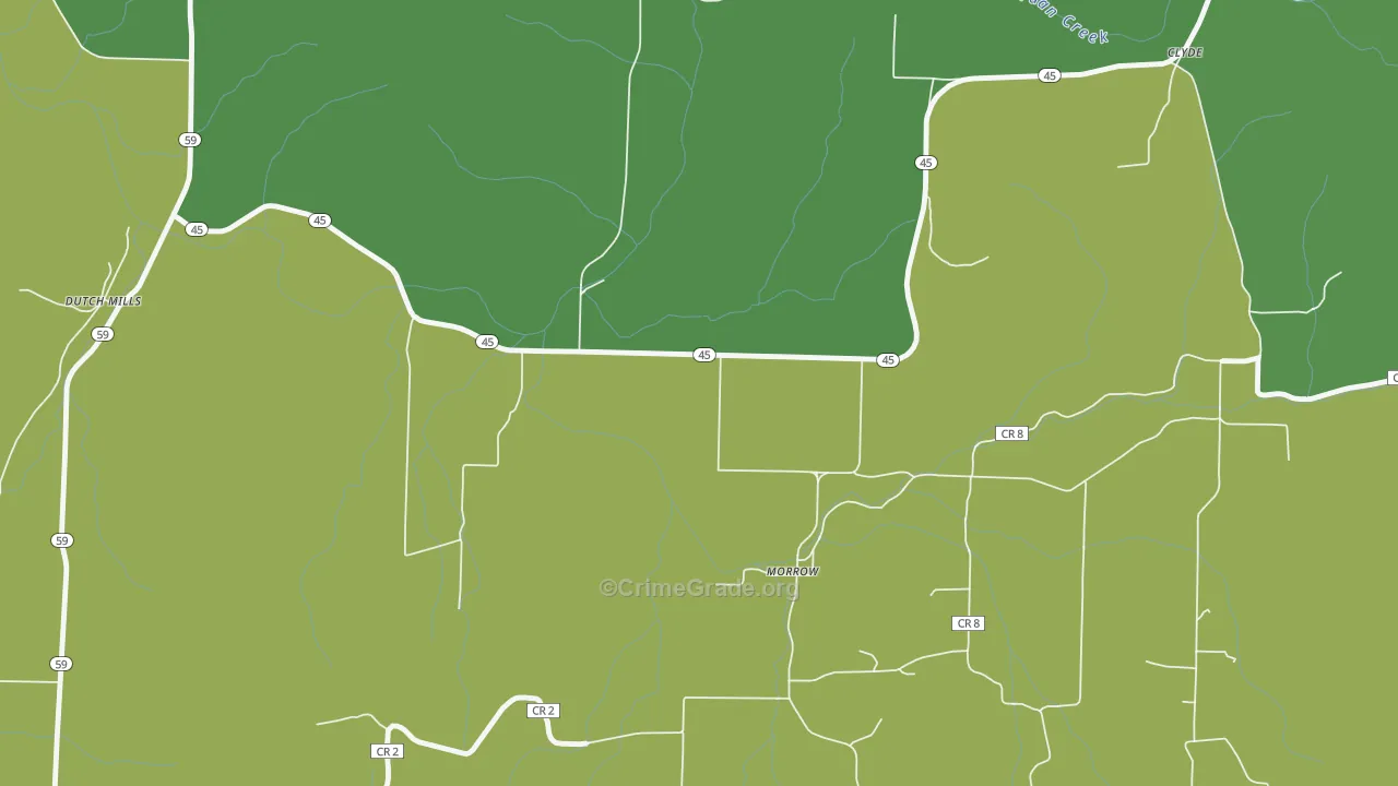 Morrow, AR Map of Assault Rates