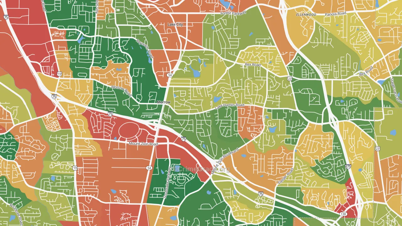 Morrow, GA Map of Assault Rates