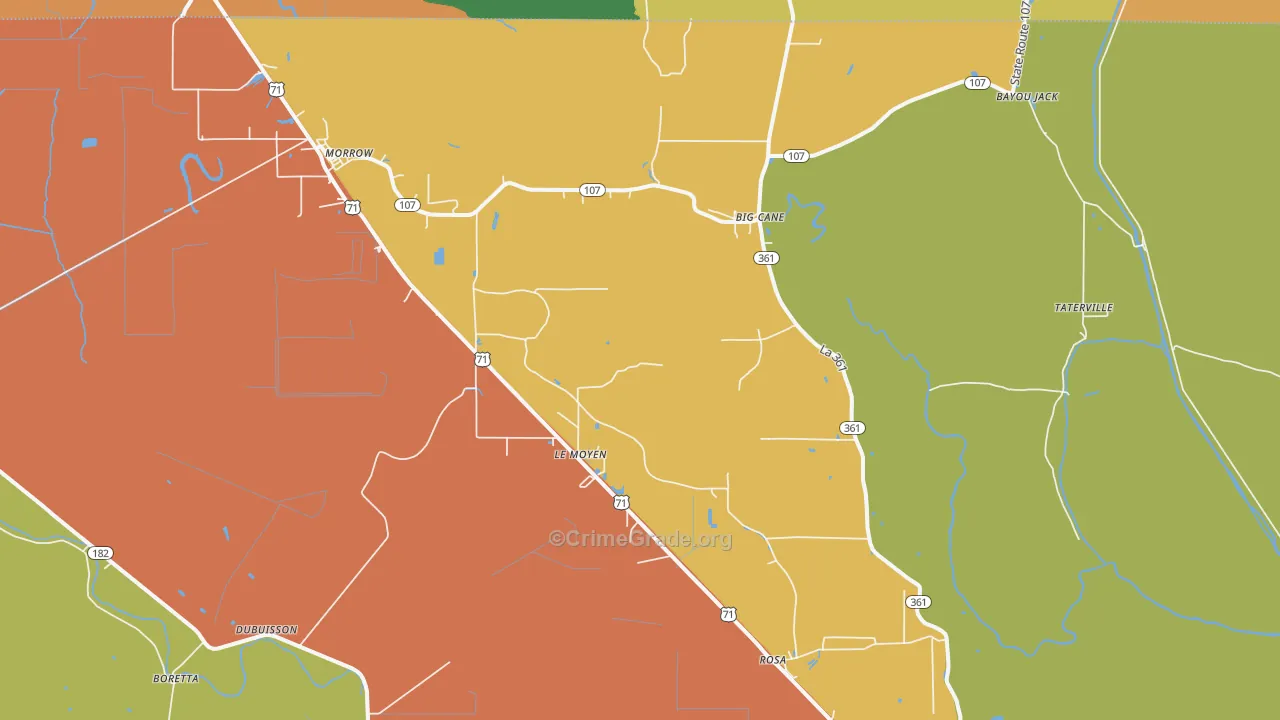 Morrow, LA Map of Assault Rates