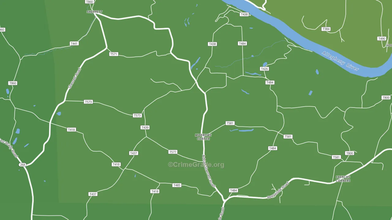Morrows Corner, PA Map of Assault Rates